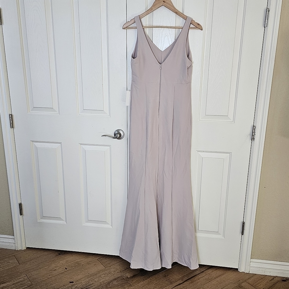 Show Me Your MuMu Morgan Pink Stretch Crepe Sleeveless V-Neck Bridesmaid Gown M - Picture 12 of 13